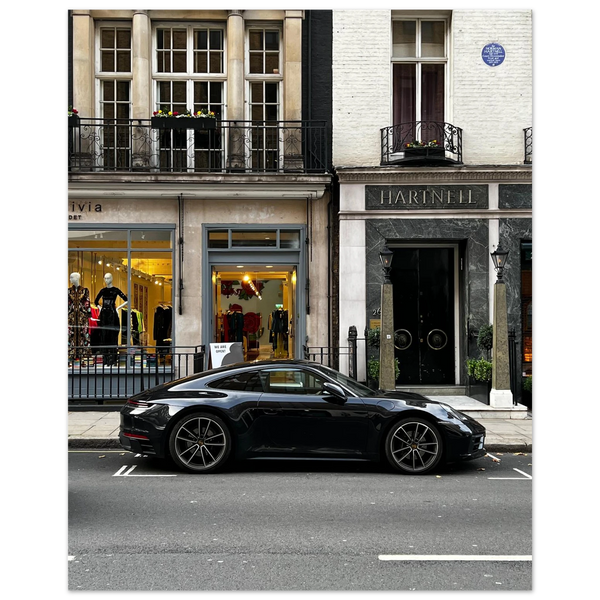 Porsche 911 at Bruton Street fine art print by Londoner Cars, view 2