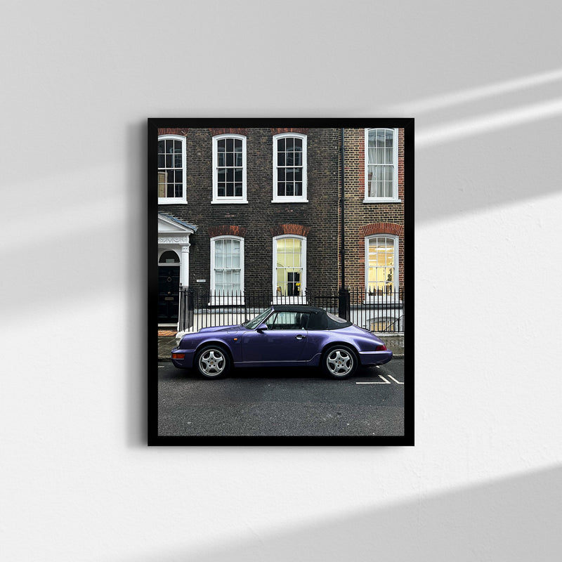 Porsche 911 fine art print photographed in Bloomsbury, London