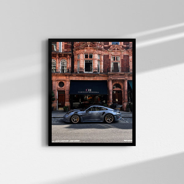 Porsche 911 GT3 RS fine art print photographed in Mayfair, London