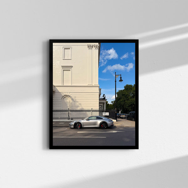 Porsche 911 GT3 Touring fine art print photographed on Wilton Terrace, Belgravia, London